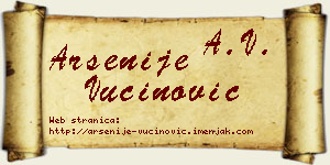 Arsenije Vučinović vizit kartica